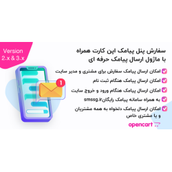 سفارش پنل پیامک اپن کارت همراه با ماژول ارسال پیامک حرفه ای برای نسخه 1.5 و 2 و 3  اپن کارت